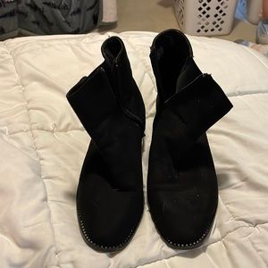 Size 10 black suede ankle boots. Rhine stones on the sides